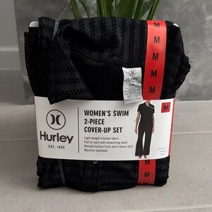 Hurley Women's Black Crochet Cover-Up Set